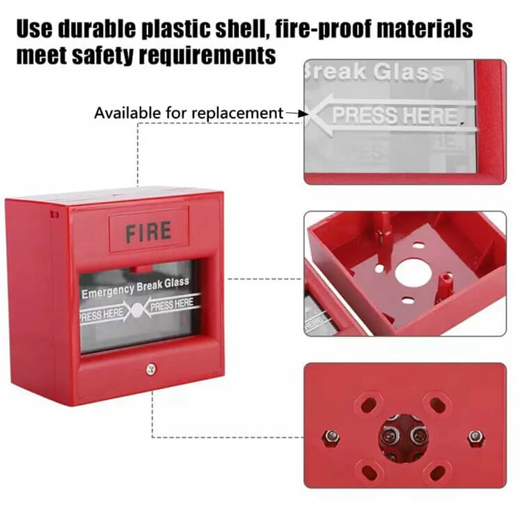 break glass fire manual call point with fireproof material
