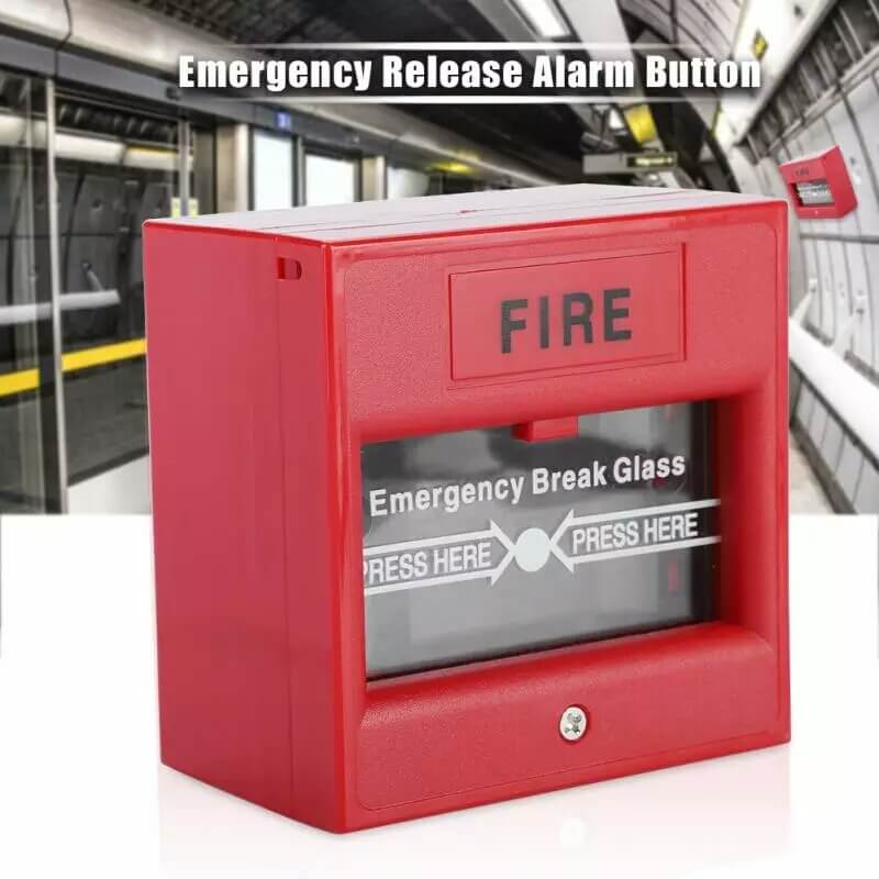 Access control door fire button emergency break glass fire alarm call point