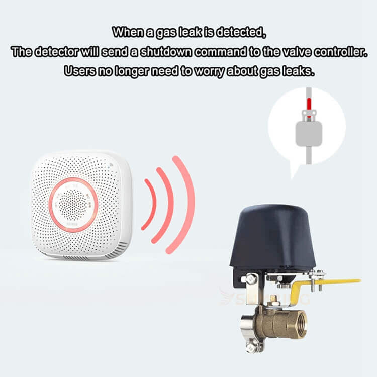 smart gas detector wifi gas sensor with shut valve