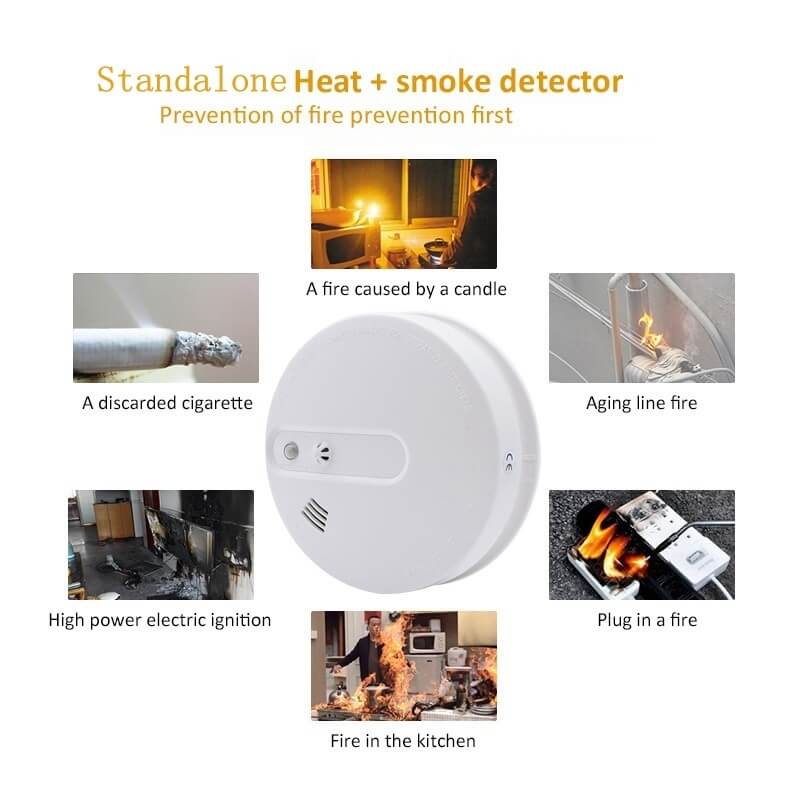 dual sensor smoke alarm heat detector home smoke detectors
